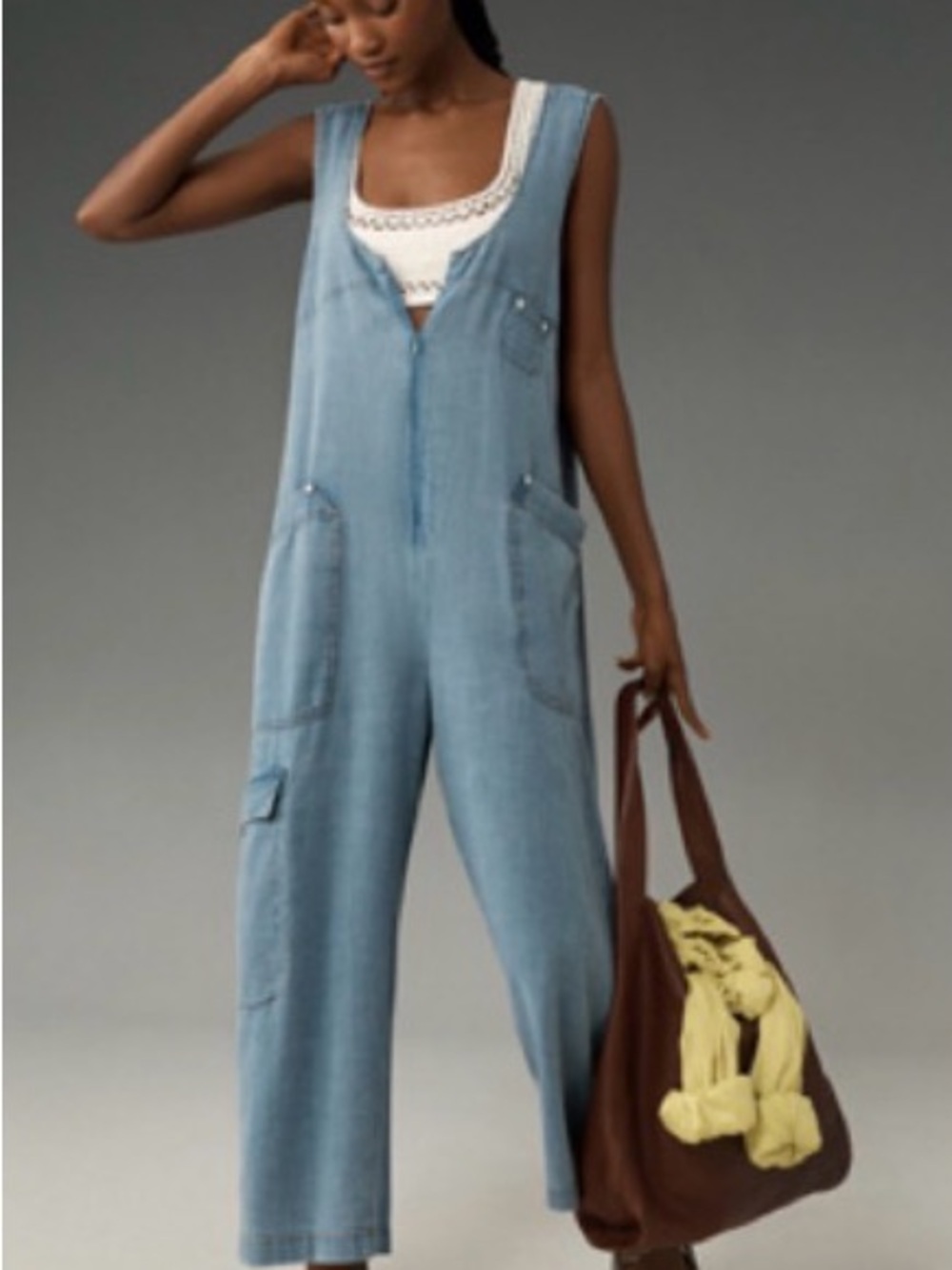 Pilcro Light Blue Denim Overalls Jumpsuit